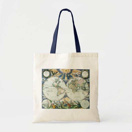  Antiek Oude Wereldkaart, 1666 door Pieter Goos Tote Bag (Voorkant)