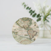 Antiek Oude Wereldkaart Amerika, Theodor de Bry Kaart (Staand voorkant)