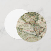 Antiek Oude Wereldkaart Amerika, Theodor de Bry Kaart (Voorkant / Achterkant)