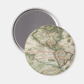 Antiek Oude Wereldkaart Amerika, Theodor de Bry Magneet (Voorkant / Achterkant)