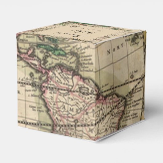 Antiek oude Wereldkaart bruiloft gunst doos Bedankdoosjes (Achterkant)