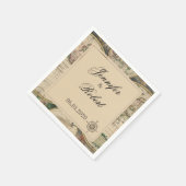 Antiek oude Wereldkaart bruiloft servet (Hoek)