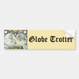 Antiek Oude Wereldkaart door Pieter Goos, 1666 Bumpersticker