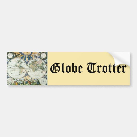  Antiek Oude Wereldkaart door Pieter Goos, 1666 Bumpersticker (Voorkant)