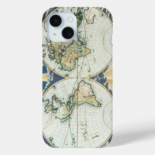 Antiek Oude Wereldkaart door Pieter Goos, 1666 Case-Mate iPhone Case (Achterkant)