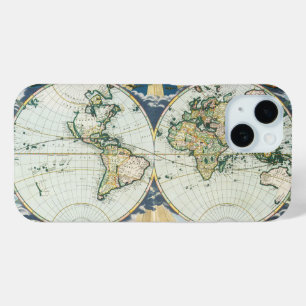 Antiek Oude Wereldkaart door Pieter Goos, 1666 iPhone 15 Case