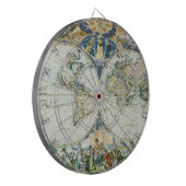 Antiek Oude Wereldkaart door Pieter Goos, 1666 Dartbord (Voorkant Links)