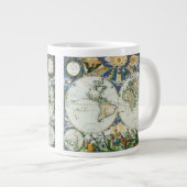  Antiek Oude Wereldkaart door Pieter Goos, 1666 Grote Koffiekop (Voorkant rechts)