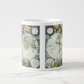  Antiek Oude Wereldkaart door Pieter Goos, 1666 Grote Koffiekop (Voorkant)