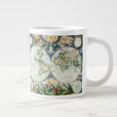  Antiek Oude Wereldkaart door Pieter Goos, 1666 Grote Koffiekop (Rechts)