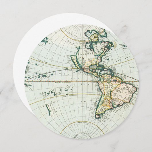  Antiek Oude Wereldkaart door Pieter Goos, 1666 Kaart (Voorkant / Achterkant)