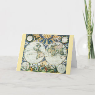 Antiek Oude Wereldkaart door Pieter Goos, 1666 Kaart