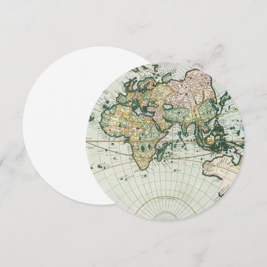 Antiek Oude Wereldkaart door Pieter Goos, 1666 Kaart (Voorkant / Achterkant)