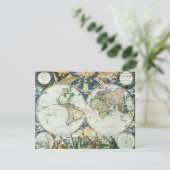  Antiek Oude Wereldkaart door Pieter Goos, 1666 Kaart (Staand voorkant)