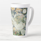 Antiek Oude Wereldkaart door Pieter Goos, 1666 Latte Mok (Rechterhoek)