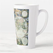 Antiek Oude Wereldkaart door Pieter Goos, 1666 Latte Mok (Rechts)