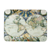  Antiek Oude Wereldkaart door Pieter Goos, 1666 Magneet (Horizontaal)