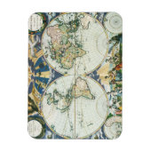  Antiek Oude Wereldkaart door Pieter Goos, 1666 Magneet (Verticaal)