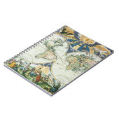  Antiek Oude Wereldkaart door Pieter Goos, 1666 Notitieboek (Linkerzijde)