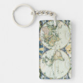  Antiek Oude Wereldkaart door Pieter Goos, 1666 Sleutelhanger (Voorkant)