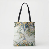  Antiek Oude Wereldkaart door Pieter Goos, 1666 Tote Bag (Voorkant)
