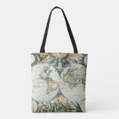  Antiek Oude Wereldkaart door Pieter Goos, 1666 Tote Bag (Achterkant)