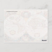  Antiek, oude Wereldkaart, ontwerp met flauwte afd Briefkaart (Achterkant)