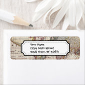  Antiek, oude Wereldkaart, ontwerp met flauwte afd Etiket (Insitu)