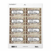  Antiek, oude Wereldkaart, ontwerp met flauwte afd Etiket (Full Sheet)