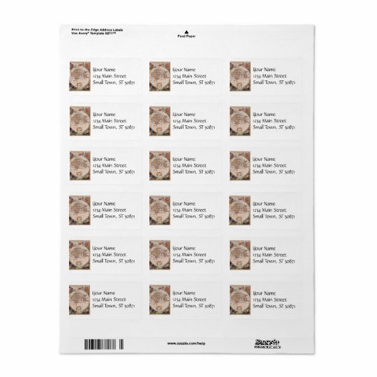 Antiek, oude Wereldkaart, ontwerp met flauwte afd Etiket (Full Sheet)