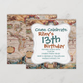  Antiek, oude Wereldkaart, ontwerp met flauwte afd Kaart (Voorkant / Achterkant)