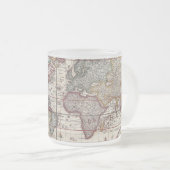  Antiek, oude Wereldkaart, ontwerp met flauwte afd Matglas Koffiemok (Voorkant rechts)