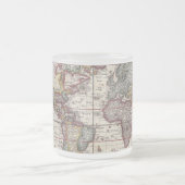  Antiek, oude Wereldkaart, ontwerp met flauwte afd Matglas Koffiemok (Center)