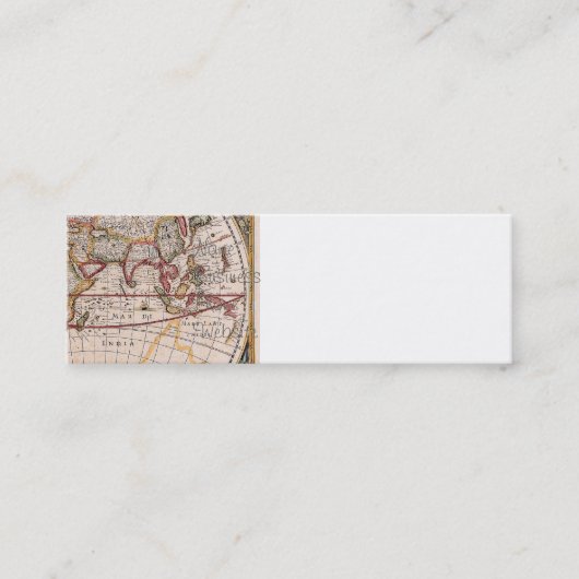  Antiek, oude Wereldkaart, ontwerp met flauwte afd Mini Visitekaartje (Voorkant)