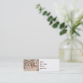  Antiek, oude Wereldkaart, ontwerp met flauwte afd Mini Visitekaartje (Staand voorkant)