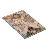 Antiek, oude Wereldkaart, ontwerp met flauwte afd Notitieboek (Rechterzijde)