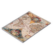 Antiek, oude Wereldkaart, ontwerp met flauwte afd Notitieboek (Linkerzijde)