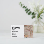  Antiek, oude Wereldkaart, ontwerp met flauwte afd Visitekaartje (Staand voorkant)