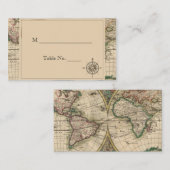 Antiek oude Wereldkaart trouwkaarten Plaatskaartje (Voorkant / Achterkant)