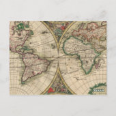 Antiek Oude Wereldkaart Trouwtafel Nummer Briefkaart (Achterkant)