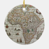Antiek Oude Wereldkaart van Afrika, c. 1635 Keramisch Ornament (Achterkant)