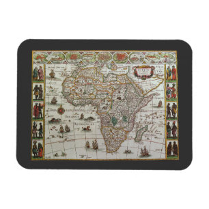 Antiek Oude Wereldkaart van Afrika, c. 1635 Magneet