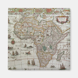 Antiek Oude Wereldkaart van Afrika, c. 1635 Magneet