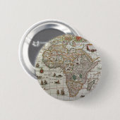 Antiek Oude Wereldkaart van Afrika, c. 1635 Ronde Button 5,7 Cm (Voorkant /achterkant)