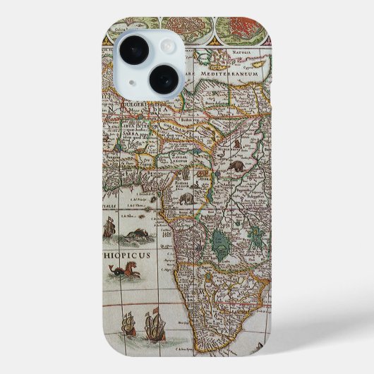 Antiek Oude Wereldkaart van Afrika door Blaeu, ca. Case-Mate iPhone Case (Achterkant)