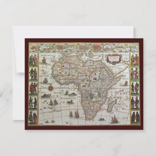 Antiek Oude Wereldkaart van Afrika door Blaeu, ca. Kaart (Voorkant)