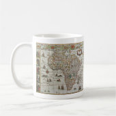 Antiek Oude Wereldkaart van Afrika door Blaeu, ca. Koffiemok (Links)