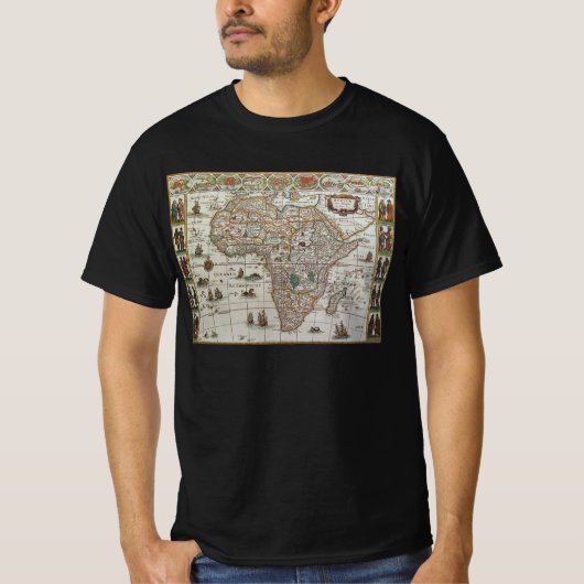 Antiek Oude Wereldkaart van Afrika door Blaeu, ca. T-shirt (Voorkant)