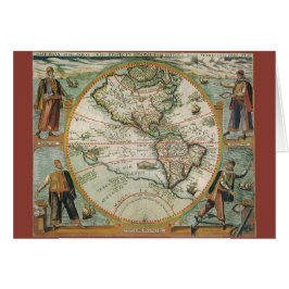 Antiek Oude Wereldkaart van Amerika, 1597