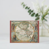 Antiek Oude Wereldkaart van Amerika, 1597 Briefkaart (Staand voorkant)